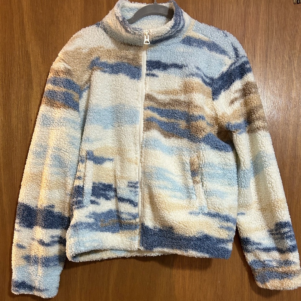 Lucky Brand Blue and Tan Sherpa Jacket